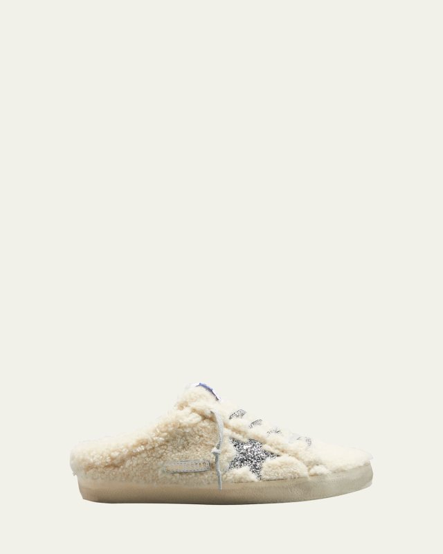 Superstar Shearling Glitter Mule Sneakers